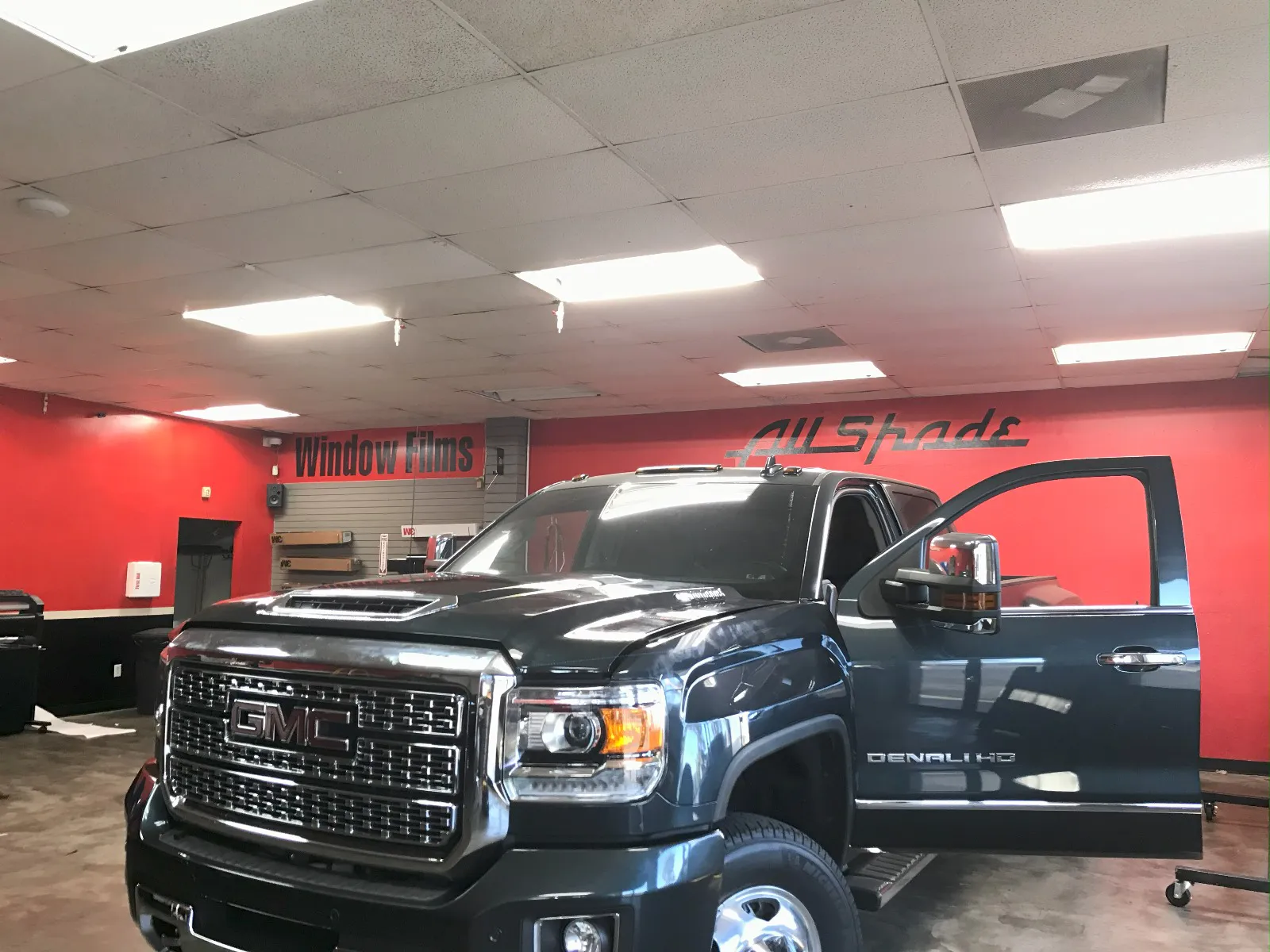 GMC Denali HD window tint with 3M color stable 20% in back